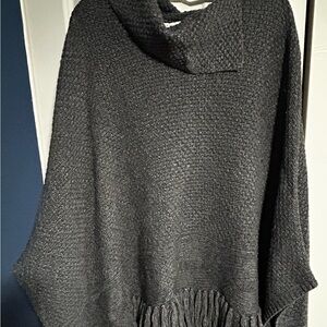 Coldwater Creek warm Charcoal gray Poncho